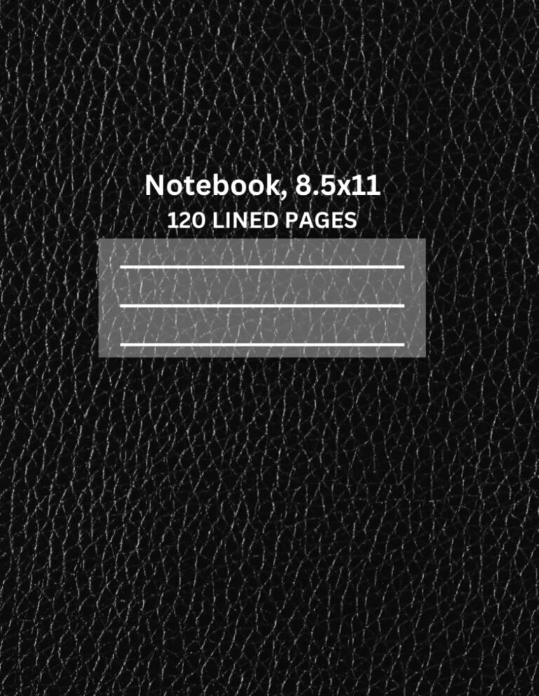 Composition Notebook, 120 page, 8.5x11 inch: Black Leather Cover Design