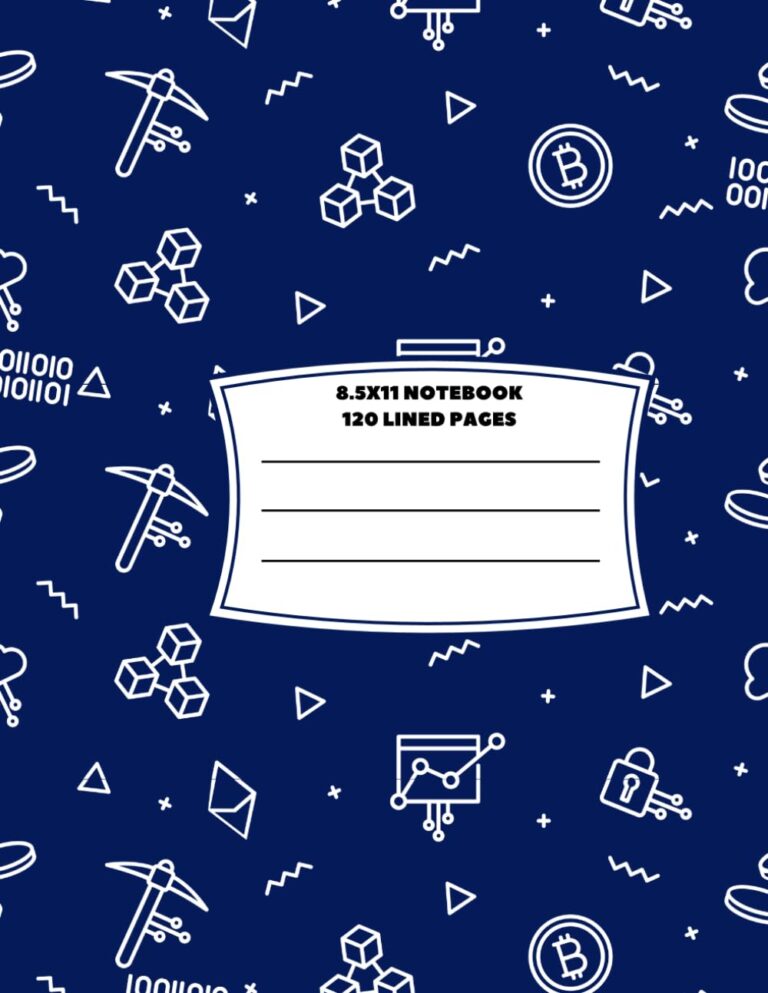 Composition Notebook, 120 page, 8.5x11 inch: Blockchain Theme Cover Design