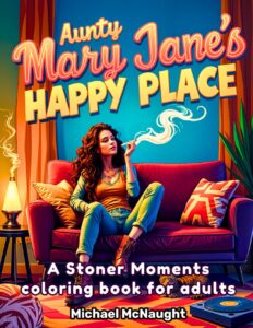 Aunty Mary Jane's Happy Place: A Stoner Moments coloring book for adults