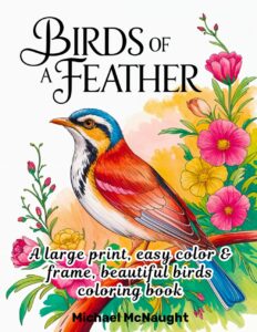 Birds Of A Feather: A large print, easy color & frame, beautiful birds coloring book