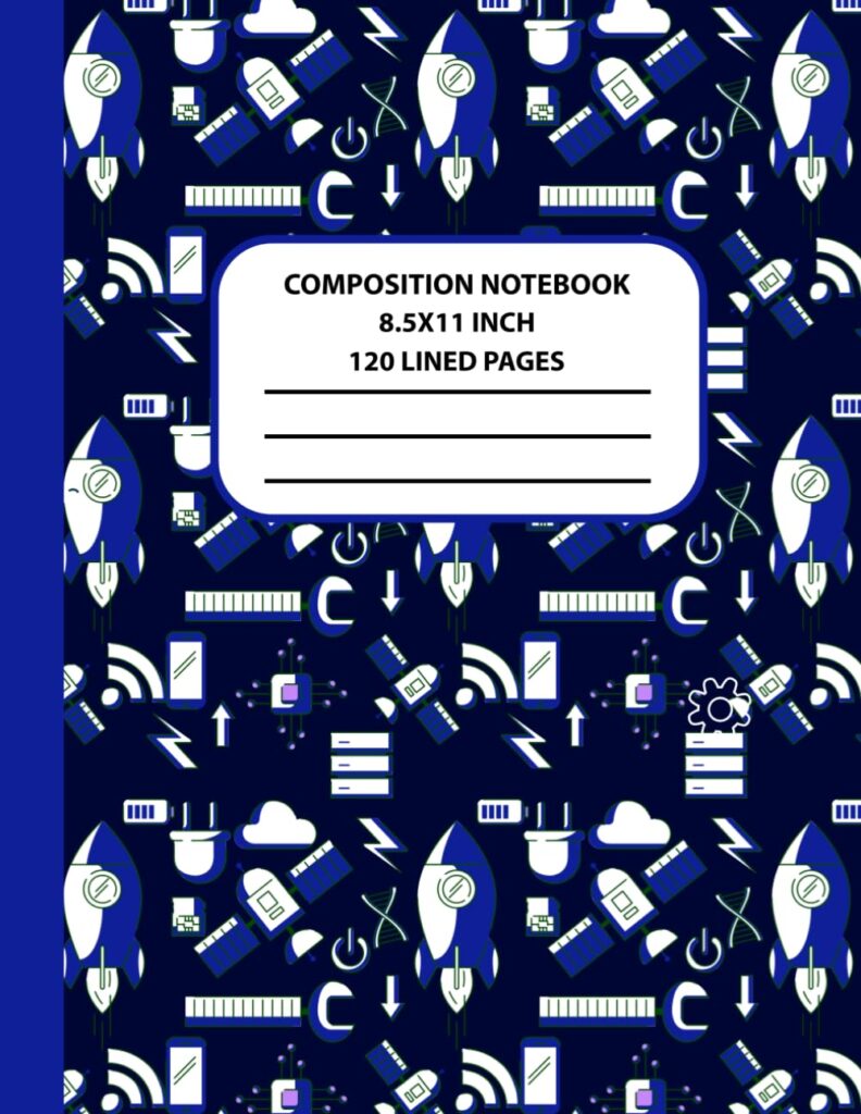 Composition Notebook, 120 page, 8.5x11 inch: STEM Theme Cover Design