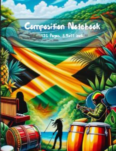 Composition Notebook, 120 page, 8.5x11 inch: Jamaica Theme Cover Design