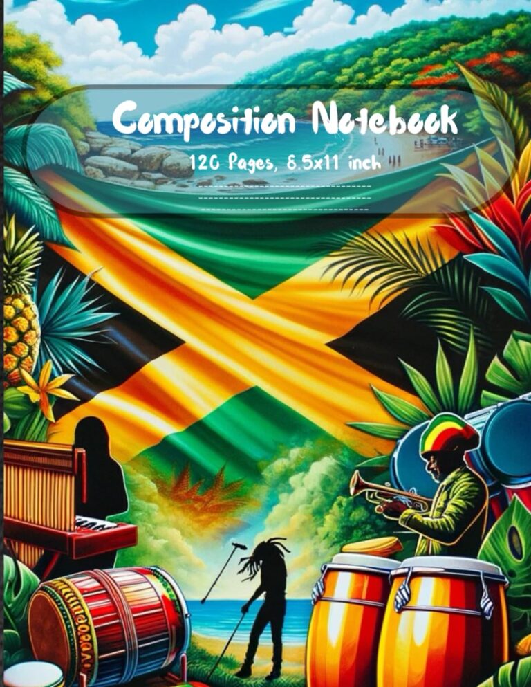 Composition Notebook, 120 page, 8.5x11 inch: Jamaica Theme Cover Design