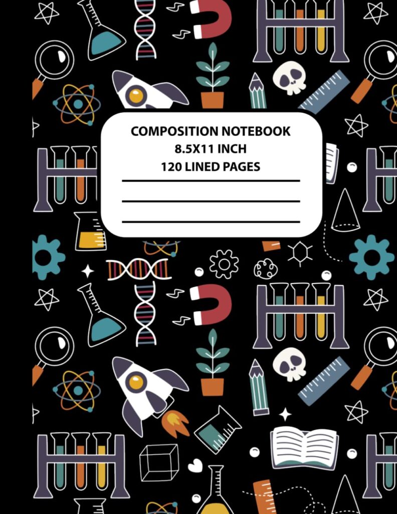 Composition Notebook, 120 page, 8.5x11 inch: STEM Theme Cover Design