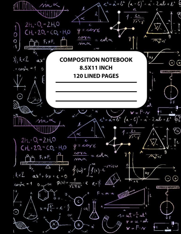 Composition Notebook, 120 page, 8.5x11 inch: STEM Theme Cover Design