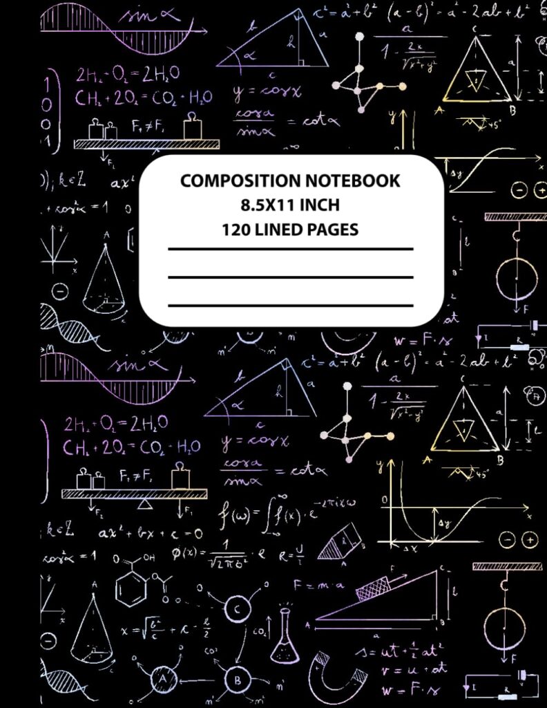 Composition Notebook, 120 page, 8.5x11 inch: STEM Theme Cover Design