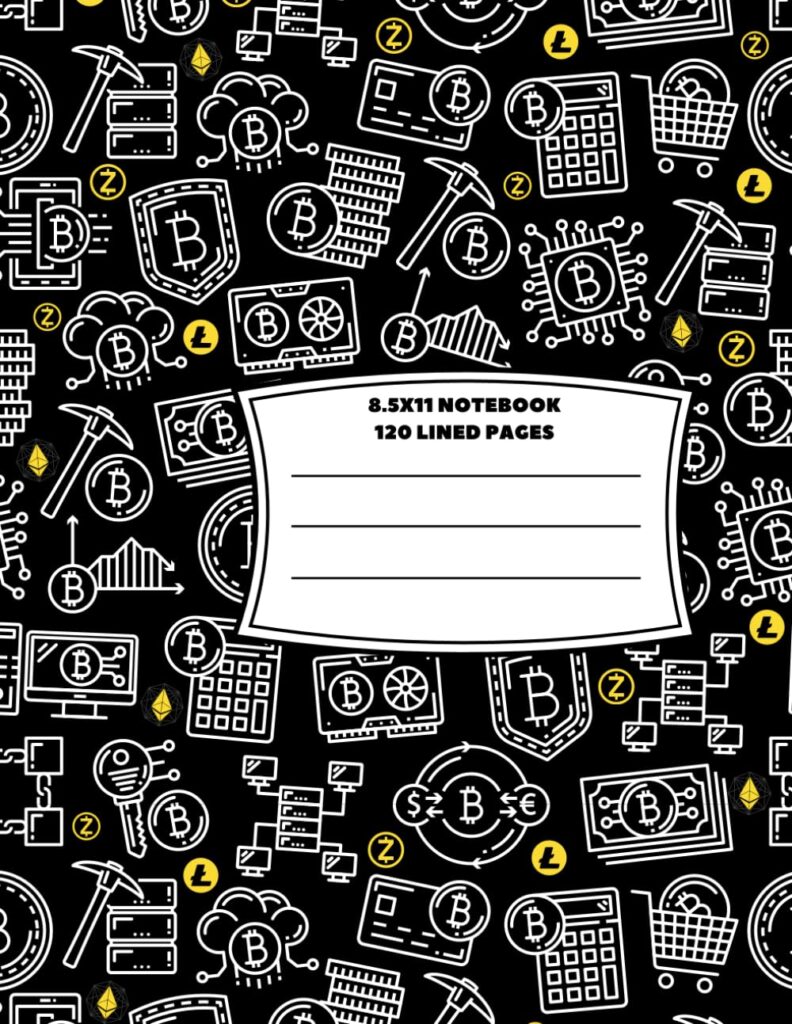 Composition Notebook, 120 page, 8.5x11 inch: Crypto Theme Cover Design