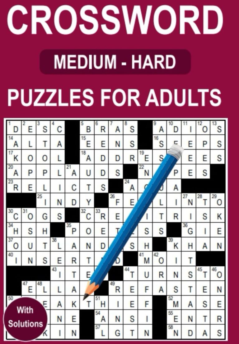 Crossword Puzzle books for Adults: 100 Puzzles Medium to Hard