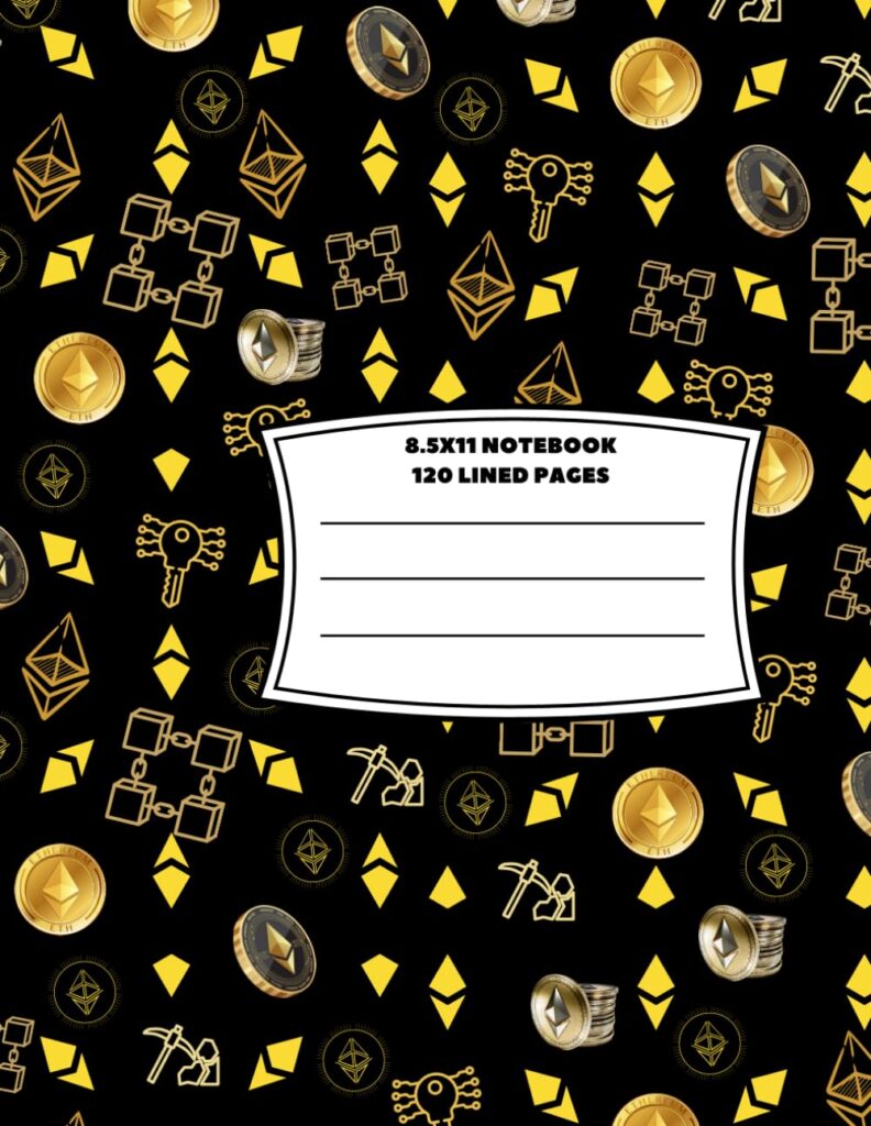 Composition Notebook, 120 page, 8.5x11 inch: Crypto Theme Cover Design