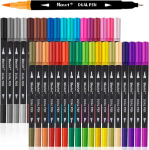 🌈 Dual Markers Brush Pens Stocking Stuffers, 36 Art Markers Christmas Gifts for Teens, Double Tip Colored Pen for Adult Coloring Books Art Suppliers