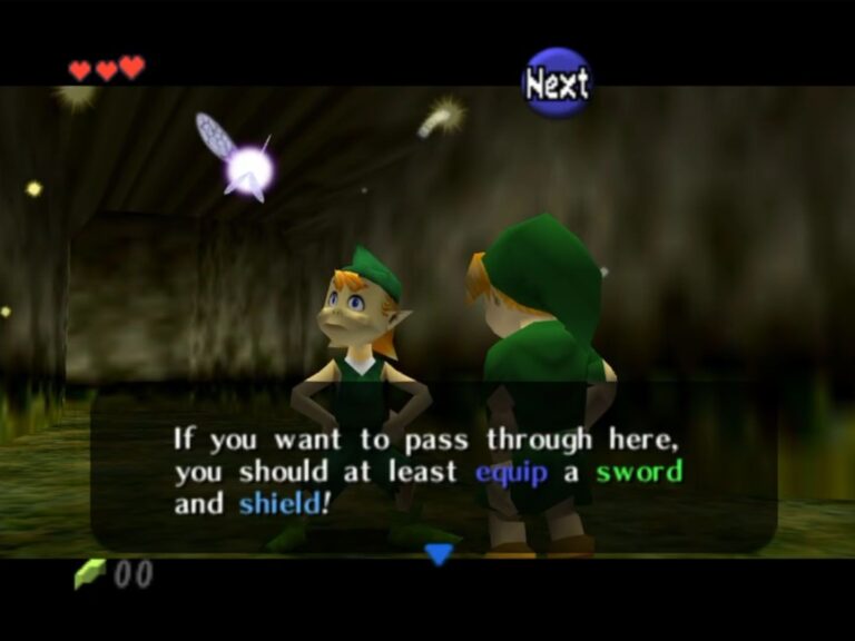 How to get the sword and shield in Kokiri Forest in Zelda: Ocarina of Time